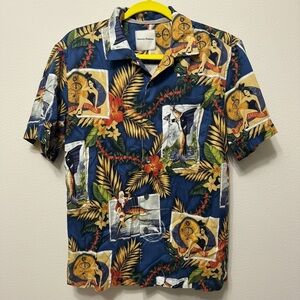 Tommy Bahama Multicolor Santa Claus Swordfish Marlin Tropical Print Shirt Medium